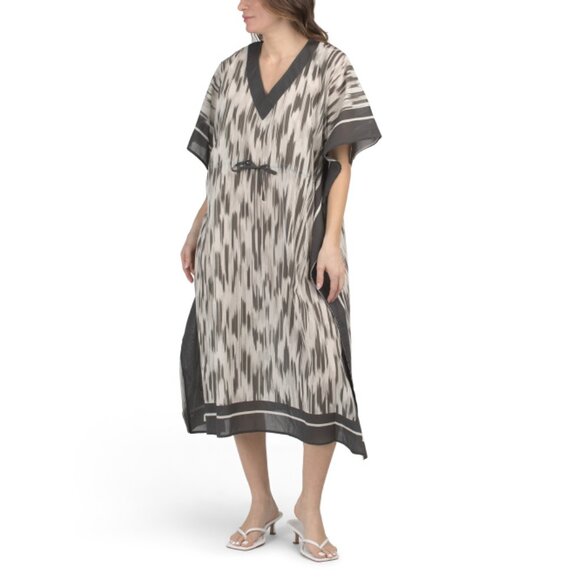 NAVY BLEU Multi Short Sleeve Caftan Dress - Picture 1 of 2